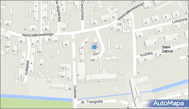Zabrze, Niedziałkowskiego Mieczysława, 29A, mapa Zabrza