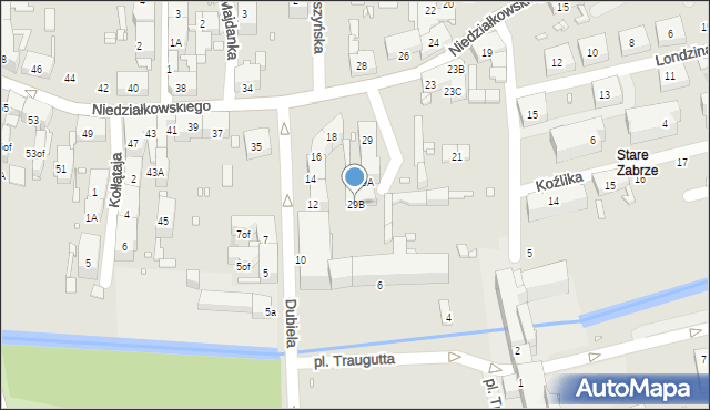 Zabrze, Niedziałkowskiego Mieczysława, 29B, mapa Zabrza