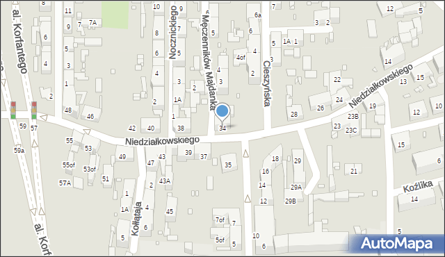 Zabrze, Niedziałkowskiego Mieczysława, 34, mapa Zabrza