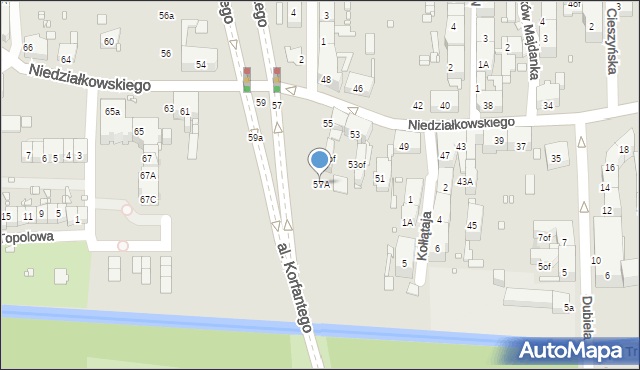 Zabrze, Niedziałkowskiego Mieczysława, 57A, mapa Zabrza