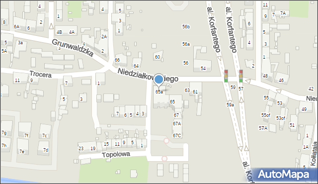 Zabrze, Niedziałkowskiego Mieczysława, 65a, mapa Zabrza