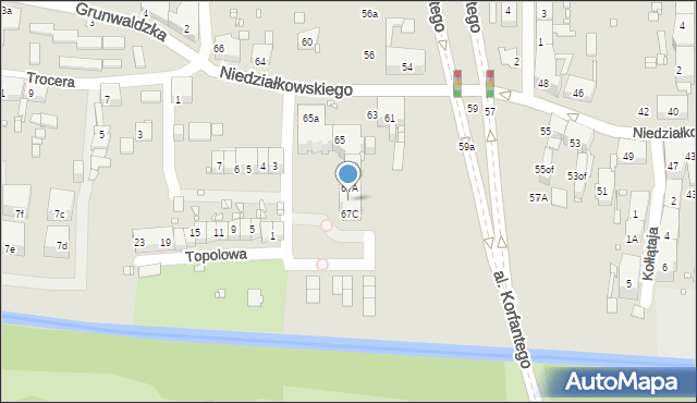 Zabrze, Niedziałkowskiego Mieczysława, 67B, mapa Zabrza