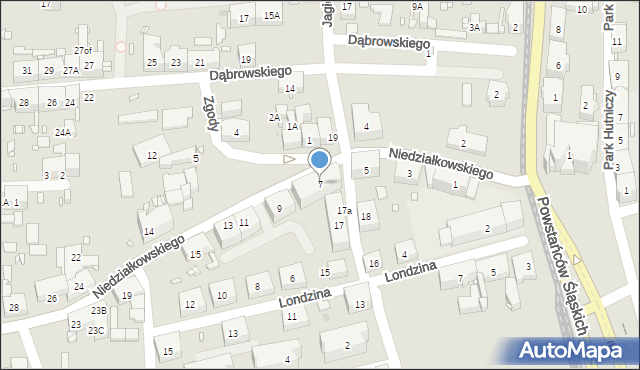 Zabrze, Niedziałkowskiego Mieczysława, 7, mapa Zabrza