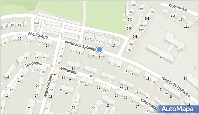Zabrze, Niepokólczyckiego Franciszka, płk., 8, mapa Zabrza