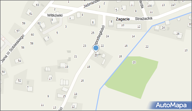 Zagacie, Niepodległości, 20, mapa Zagacie