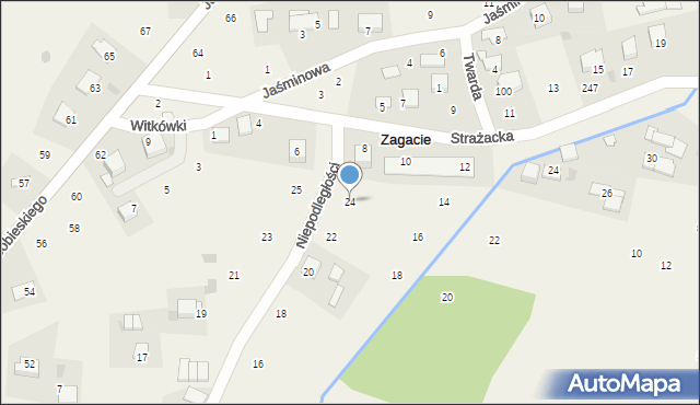 Zagacie, Niepodległości, 24, mapa Zagacie