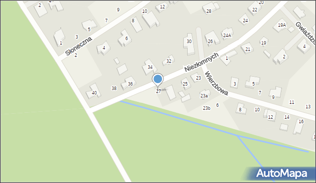 Zakrzewo, Niezłomnych, 27, mapa Zakrzewo