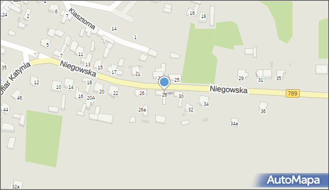 Żarki, Niegowska, 28, mapa Żarki