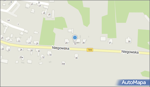 Żarki, Niegowska, 31, mapa Żarki