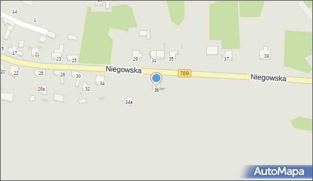 Żarki, Niegowska, 36, mapa Żarki