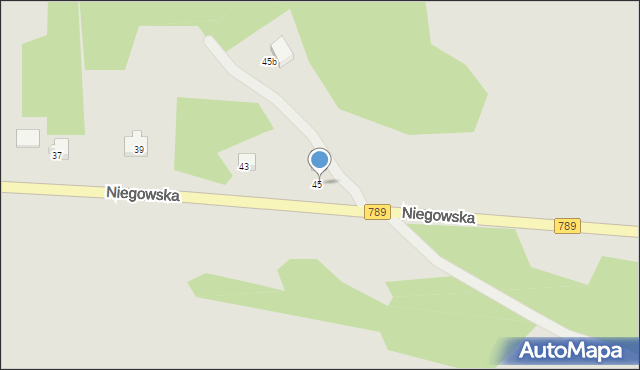 Żarki, Niegowska, 45, mapa Żarki