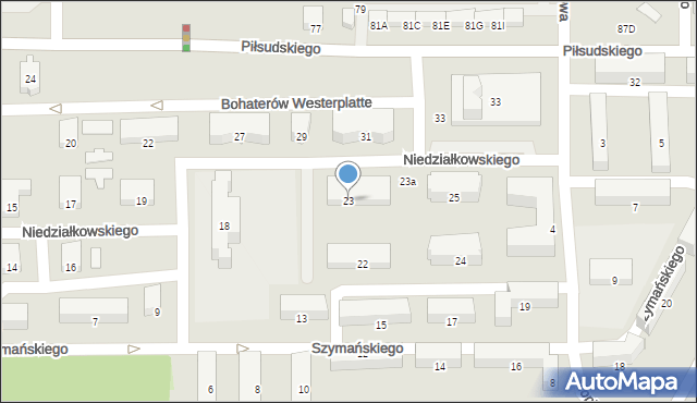 Zawiercie, Niedziałkowskiego Mieczysława, 23, mapa Zawiercie