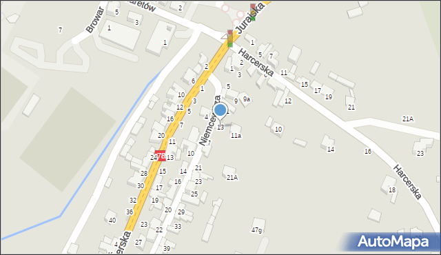 Zawiercie, Niemcewicza Juliana Ursyna, 13, mapa Zawiercie