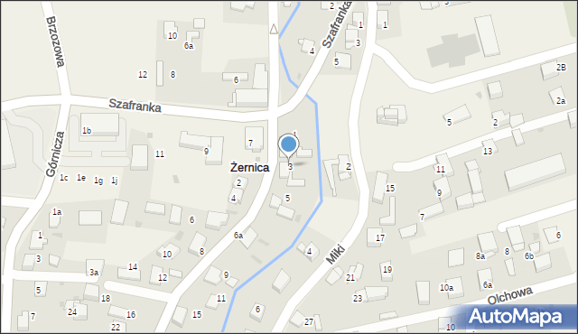 Żernica, Nieborowska, 3, mapa Żernica