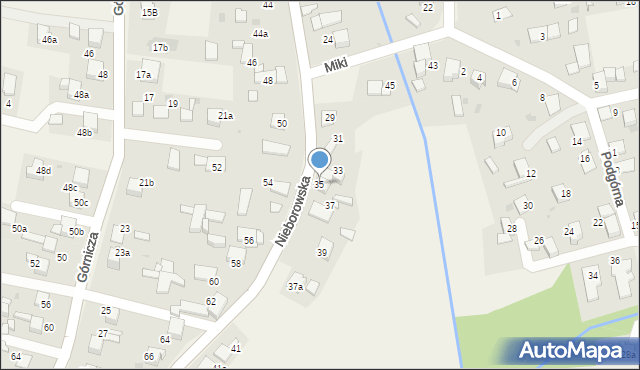 Żernica, Nieborowska, 35, mapa Żernica