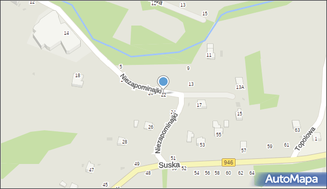 Żywiec, Niezapominajki, 22, mapa Żywiec