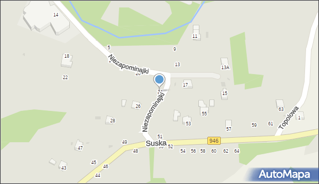 Żywiec, Niezapominajki, 24, mapa Żywiec