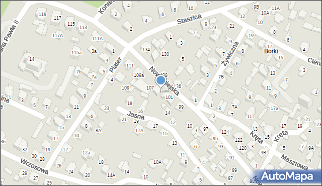 Augustów, Nowomiejska, 103, mapa Augustów