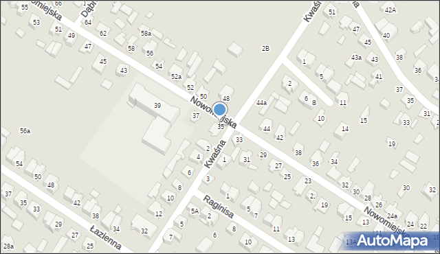 Augustów, Nowomiejska, 35, mapa Augustów