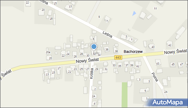 Bachorzew, Nowy Świat, 32, mapa Bachorzew