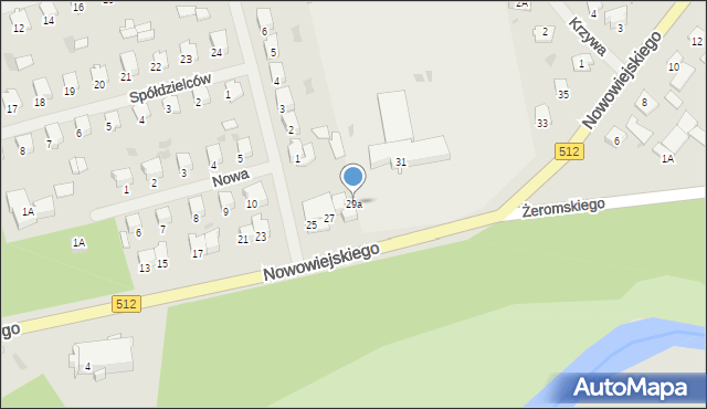 Bartoszyce, Nowowiejskiego, 29a, mapa Bartoszyce