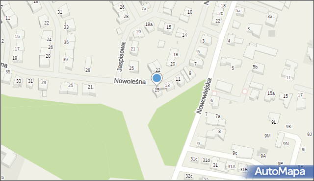 Bezrzecze, Nowoleśna, 15, mapa Bezrzecze