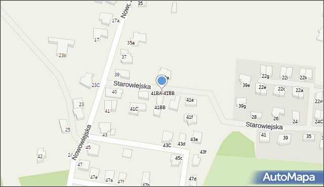Bezrzecze, Nowowiejska, 41BA-41BB, mapa Bezrzecze