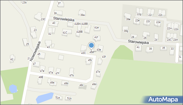 Bezrzecze, Nowowiejska, 43d, mapa Bezrzecze