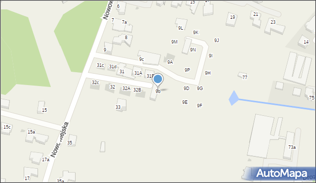 Bezrzecze, Nowowiejska, 9b, mapa Bezrzecze