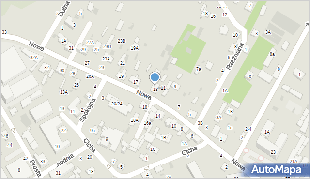 Biała Podlaska, Nowa, 13, mapa Białej Podlaskiej