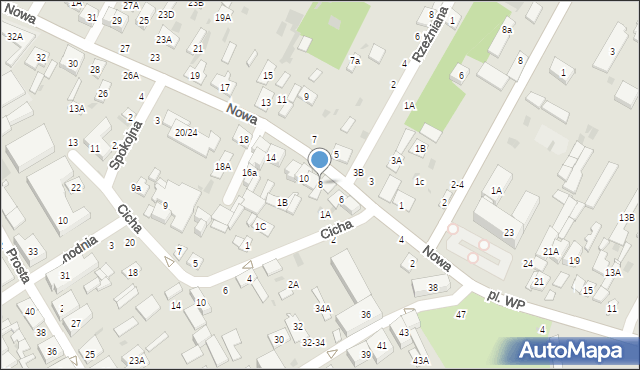 Biała Podlaska, Nowa, 8, mapa Białej Podlaskiej