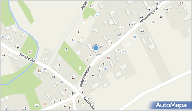 Biała Wielka, Nowowiejska, 7, mapa Biała Wielka