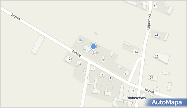 Białaszewo, Nowa, 1A, mapa Białaszewo