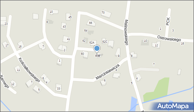 Białystok, Nowakowskiego Seweryna, 60B, mapa Białegostoku