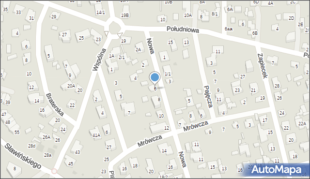 Białystok, Nowa, 6, mapa Białegostoku