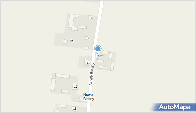 Bieliny, Nowe Bieliny, 10, mapa Bieliny
