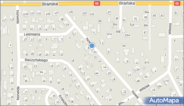 Bielsk Podlaski, Nowa, 8, mapa Bielsk Podlaski