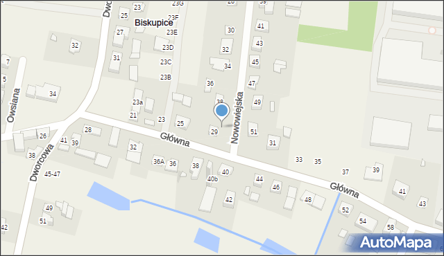 Biskupice, Nowowiejska, 40, mapa Biskupice