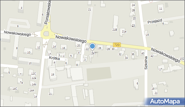 Błonie, Nowakowskiego, 24, mapa Błonie