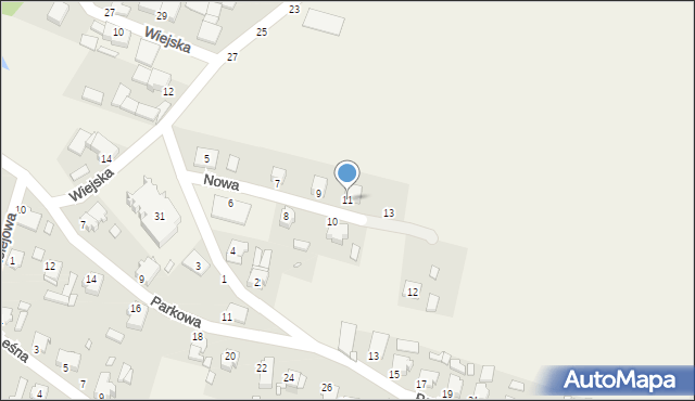 Błotnica Strzelecka, Nowa, 11, mapa Błotnica Strzelecka