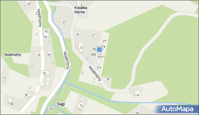 Brenna, Nostrożny, 37c, mapa Brenna