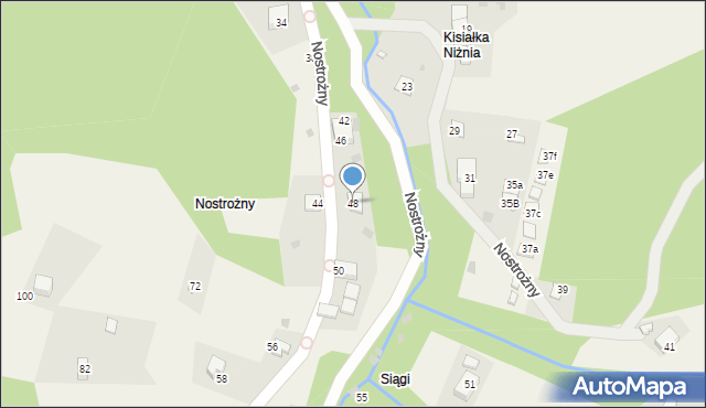 Brenna, Nostrożny, 48, mapa Brenna