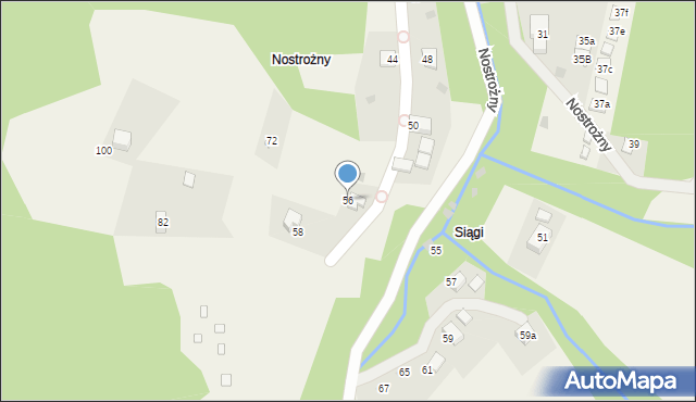 Brenna, Nostrożny, 56, mapa Brenna