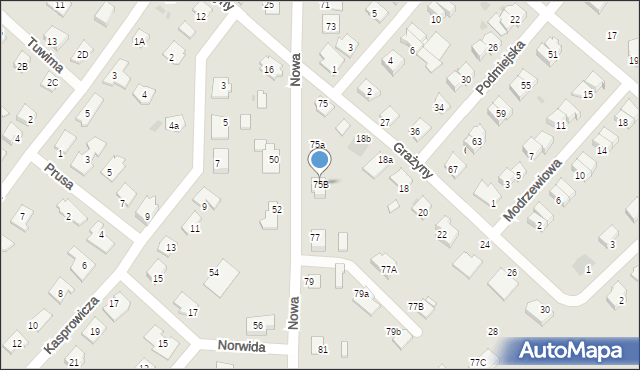 Brodnica, Nowa, 75B, mapa Brodnica