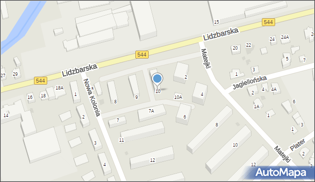 Brodnica, Nowa Kolonia, 10, mapa Brodnica