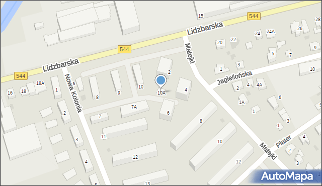 Brodnica, Nowa Kolonia, 10A, mapa Brodnica