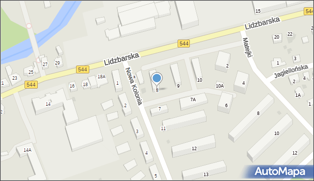 Brodnica, Nowa Kolonia, 8, mapa Brodnica