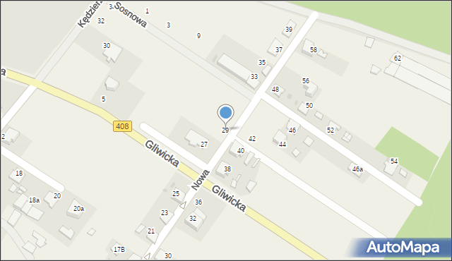 Brzeźce, Nowa, 29, mapa Brzeźce