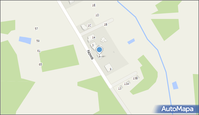 Brzeziny Nowe, Nowa, 7, mapa Brzeziny Nowe