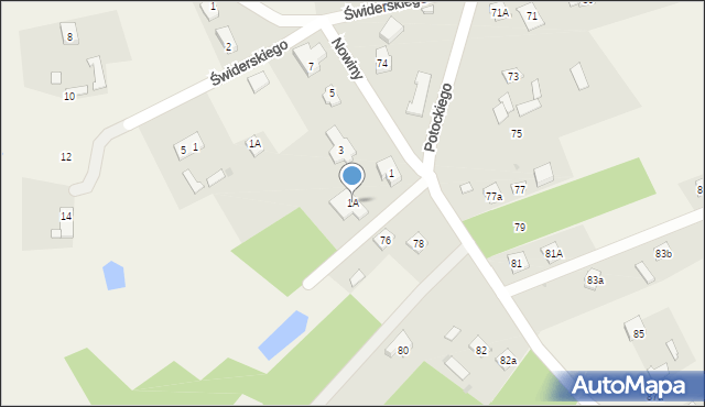 Budy-Grzybek, Nowiny, 1A, mapa Budy-Grzybek